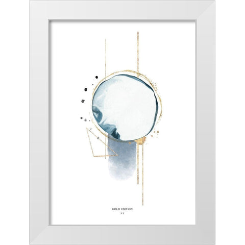 Gold Edition No 2 White Modern Wood Framed Art Print by Design Fabrikken