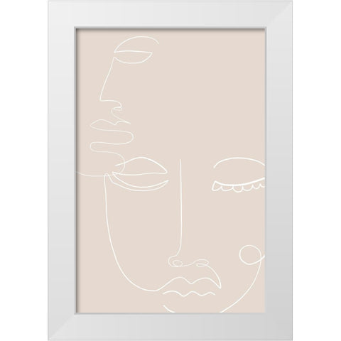 Moments 1 White Modern Wood Framed Art Print by Design Fabrikken