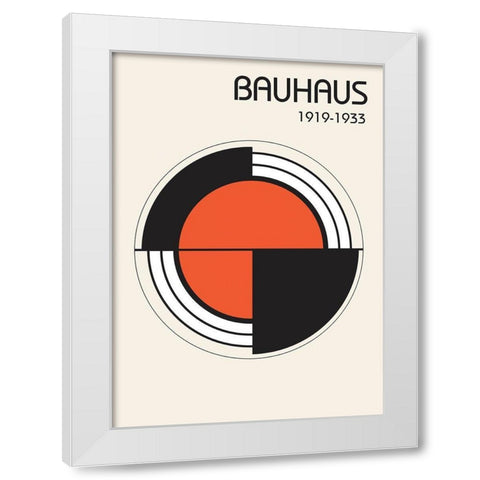 Bauhaus 1 White Modern Wood Framed Art Print by Design Fabrikken