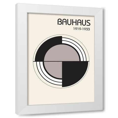 Bauhaus 2 White Modern Wood Framed Art Print by Design Fabrikken