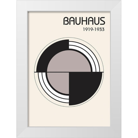 Bauhaus 2 White Modern Wood Framed Art Print by Design Fabrikken