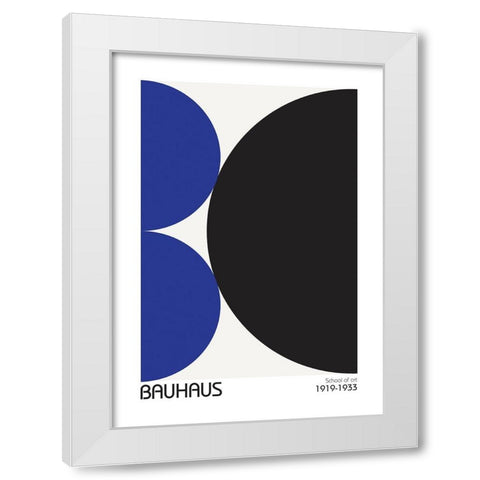 Bauhaus 3 White Modern Wood Framed Art Print by Design Fabrikken