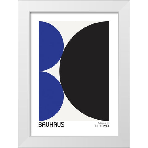 Bauhaus 3 White Modern Wood Framed Art Print by Design Fabrikken