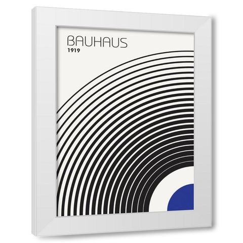 Bauhaus 4 White Modern Wood Framed Art Print by Design Fabrikken