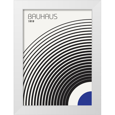 Bauhaus 4 White Modern Wood Framed Art Print by Design Fabrikken