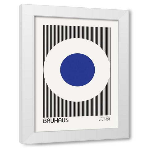 Bauhaus 5 White Modern Wood Framed Art Print by Design Fabrikken
