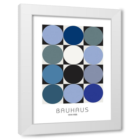 Bauhaus 6 White Modern Wood Framed Art Print by Design Fabrikken