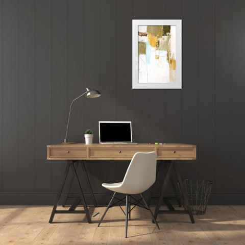 Mingle 3 White Modern Wood Framed Art Print by Design Fabrikken