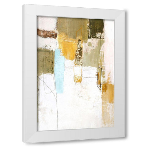 Mingle 3 White Modern Wood Framed Art Print by Design Fabrikken