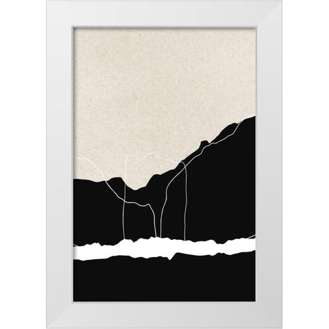 Apart White Modern Wood Framed Art Print by Design Fabrikken