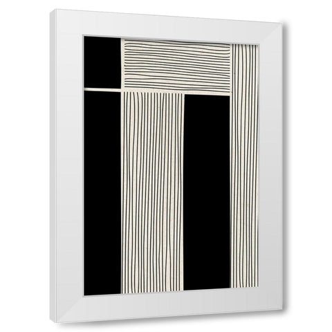 Ribbing 2 White Modern Wood Framed Art Print by Design Fabrikken