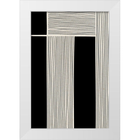 Ribbing 2 White Modern Wood Framed Art Print by Design Fabrikken