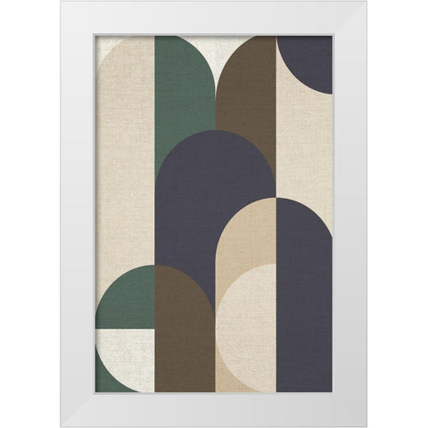 Weave 1 White Modern Wood Framed Art Print by Design Fabrikken