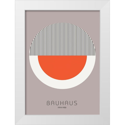 Bauhaus 9 White Modern Wood Framed Art Print by Design Fabrikken