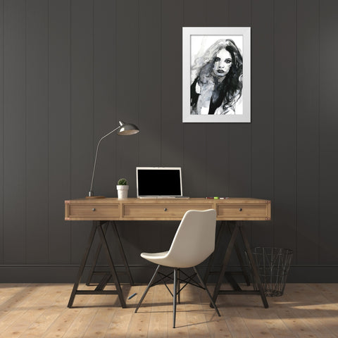The Feeling White Modern Wood Framed Art Print by Design Fabrikken