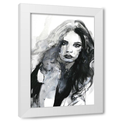 The Feeling White Modern Wood Framed Art Print by Design Fabrikken