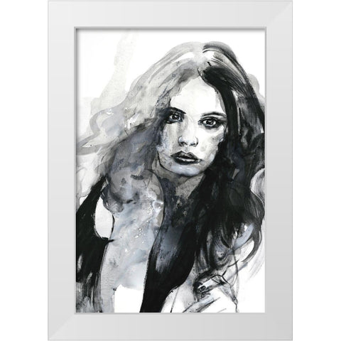 The Feeling White Modern Wood Framed Art Print by Design Fabrikken