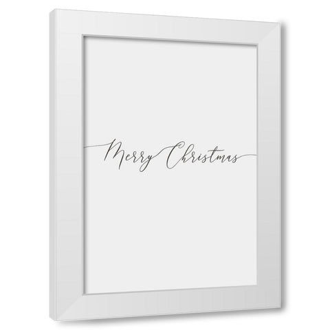 Merry Christmas 1 White Modern Wood Framed Art Print by Design Fabrikken