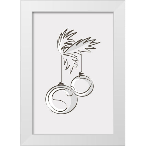 Merry Christmas 3 White Modern Wood Framed Art Print by Design Fabrikken