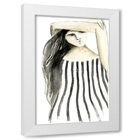 On A Mission White Modern Wood Framed Art Print by Design Fabrikken