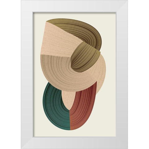 Fibers 1 White Modern Wood Framed Art Print by Design Fabrikken