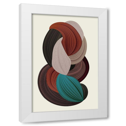 Fibers 3 White Modern Wood Framed Art Print by Design Fabrikken