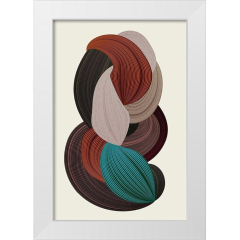 Fibers 3 White Modern Wood Framed Art Print by Design Fabrikken