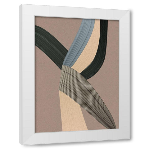 Fibers 5 White Modern Wood Framed Art Print by Design Fabrikken