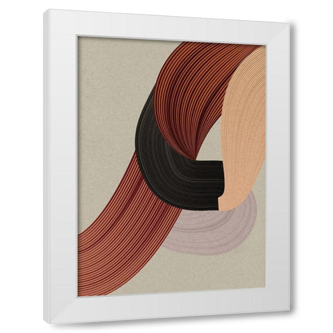 Fibers 6 White Modern Wood Framed Art Print by Design Fabrikken