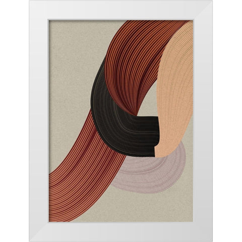 Fibers 6 White Modern Wood Framed Art Print by Design Fabrikken