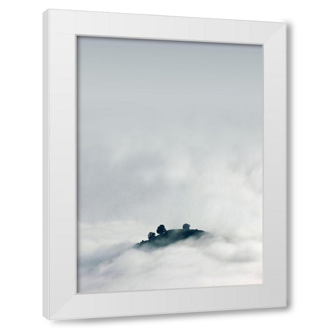 Lost in Mist White Modern Wood Framed Art Print by Design Fabrikken