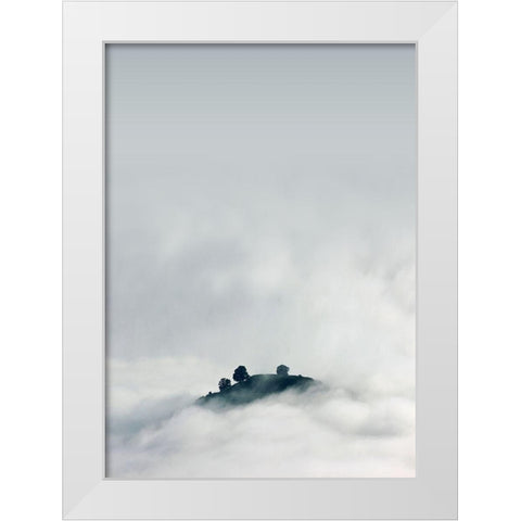Lost in Mist White Modern Wood Framed Art Print by Design Fabrikken