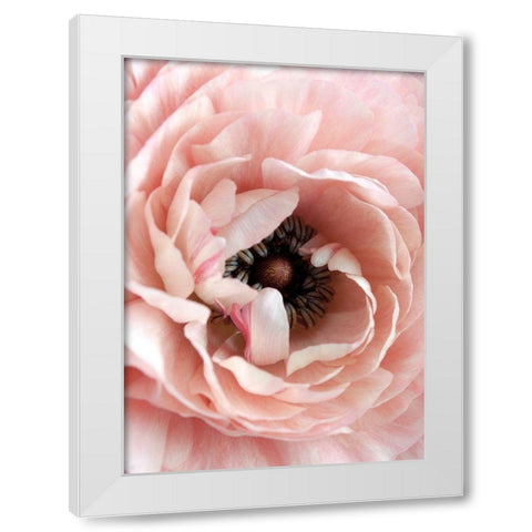 Flower White Modern Wood Framed Art Print by Design Fabrikken