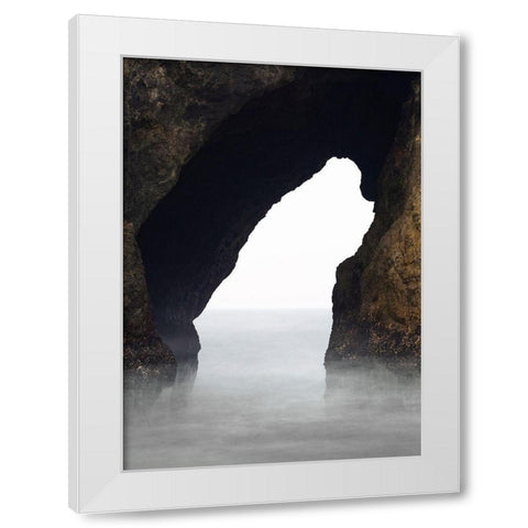 Ocean Rock White Modern Wood Framed Art Print by Design Fabrikken