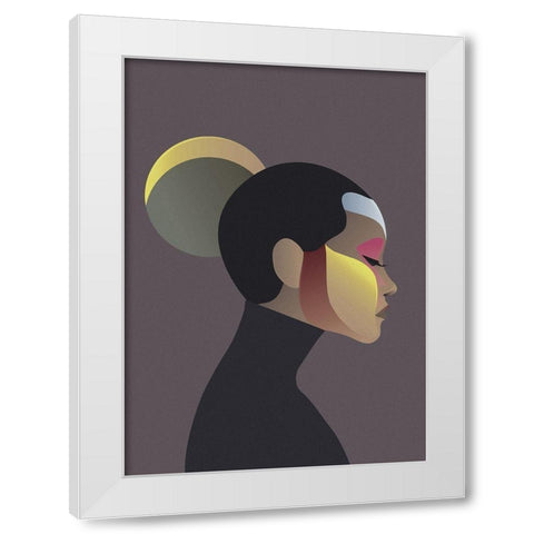 Off Chart 2 White Modern Wood Framed Art Print by Design Fabrikken