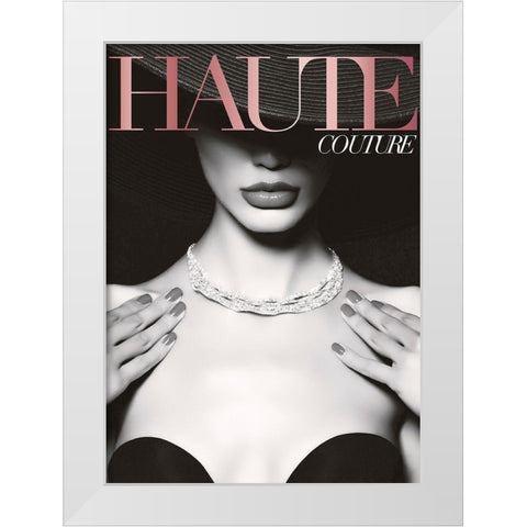 Couture 2 White Modern Wood Framed Art Print by Design Fabrikken