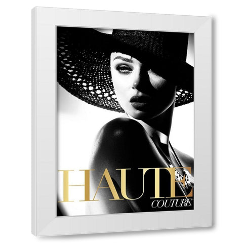 Couture 3 White Modern Wood Framed Art Print by Design Fabrikken