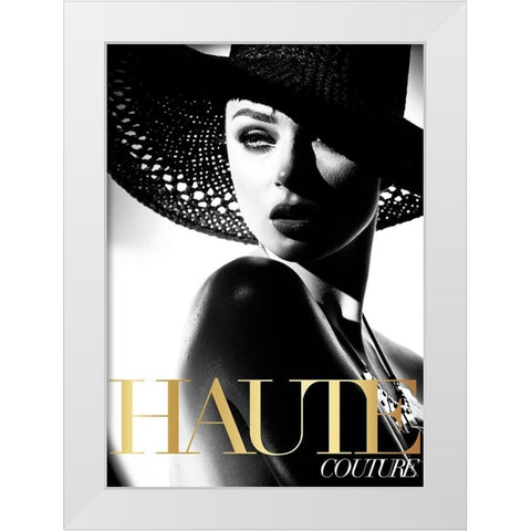 Couture 3 White Modern Wood Framed Art Print by Design Fabrikken
