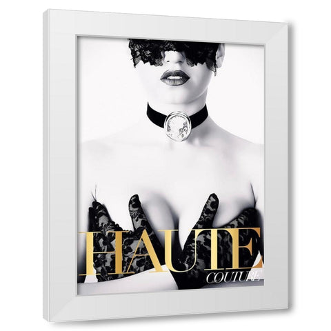 Couture 4 White Modern Wood Framed Art Print by Design Fabrikken