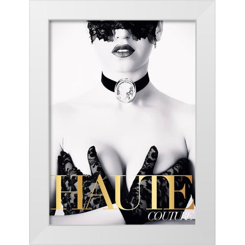 Couture 4 White Modern Wood Framed Art Print by Design Fabrikken
