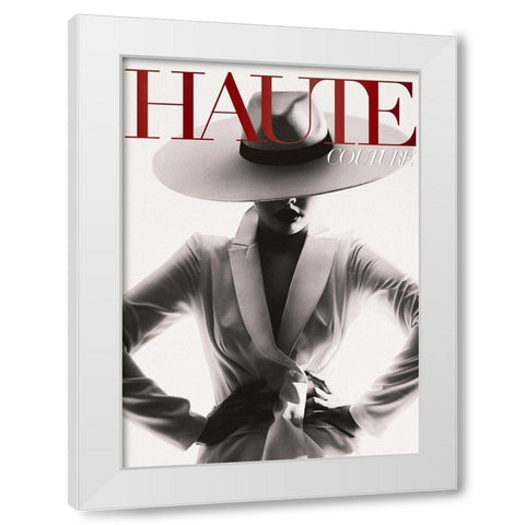 Couture 6 White Modern Wood Framed Art Print by Design Fabrikken