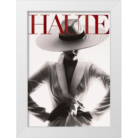 Couture 6 White Modern Wood Framed Art Print by Design Fabrikken