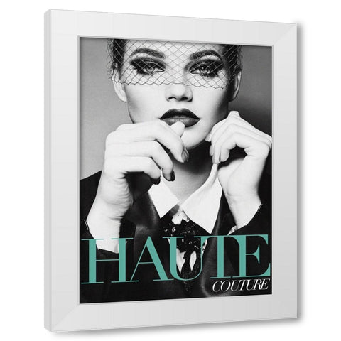 Couture 9 White Modern Wood Framed Art Print by Design Fabrikken