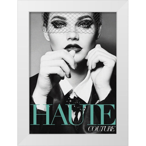 Couture 9 White Modern Wood Framed Art Print by Design Fabrikken