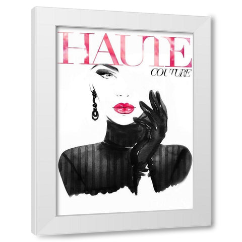 Couture 10 White Modern Wood Framed Art Print by Design Fabrikken