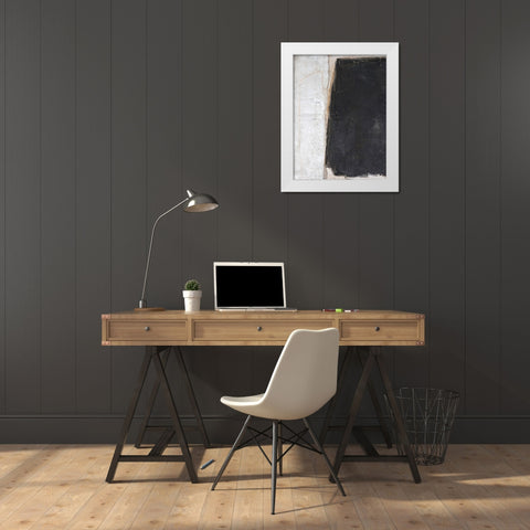 Blackout White Modern Wood Framed Art Print by Design Fabrikken