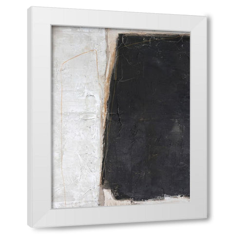 Blackout White Modern Wood Framed Art Print by Design Fabrikken