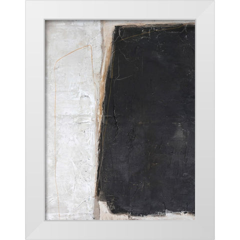 Blackout White Modern Wood Framed Art Print by Design Fabrikken
