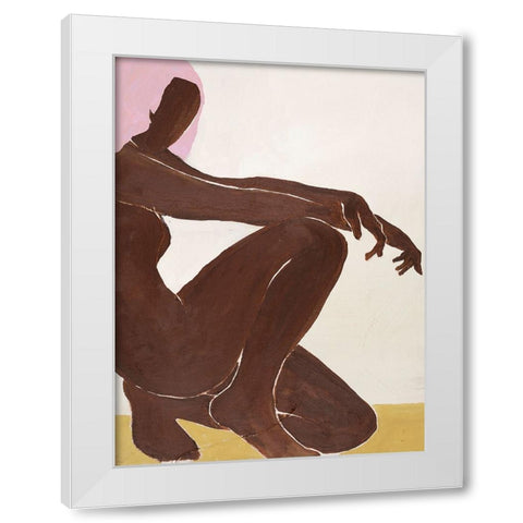 Chilly White Modern Wood Framed Art Print by Design Fabrikken