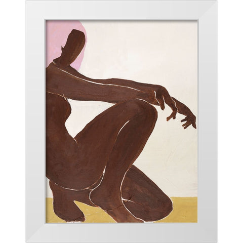 Chilly White Modern Wood Framed Art Print by Design Fabrikken